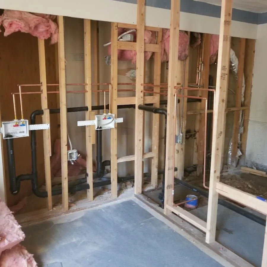 Copper pipe rough-in and plumbing installation in Monmouth
